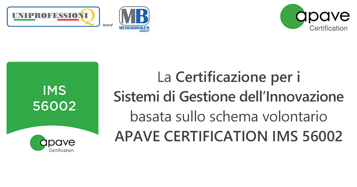 Certificazione ISO 56002 Apave