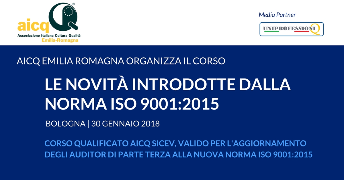 Corso di formazione ISO 9001 per Auditor - Bologna
