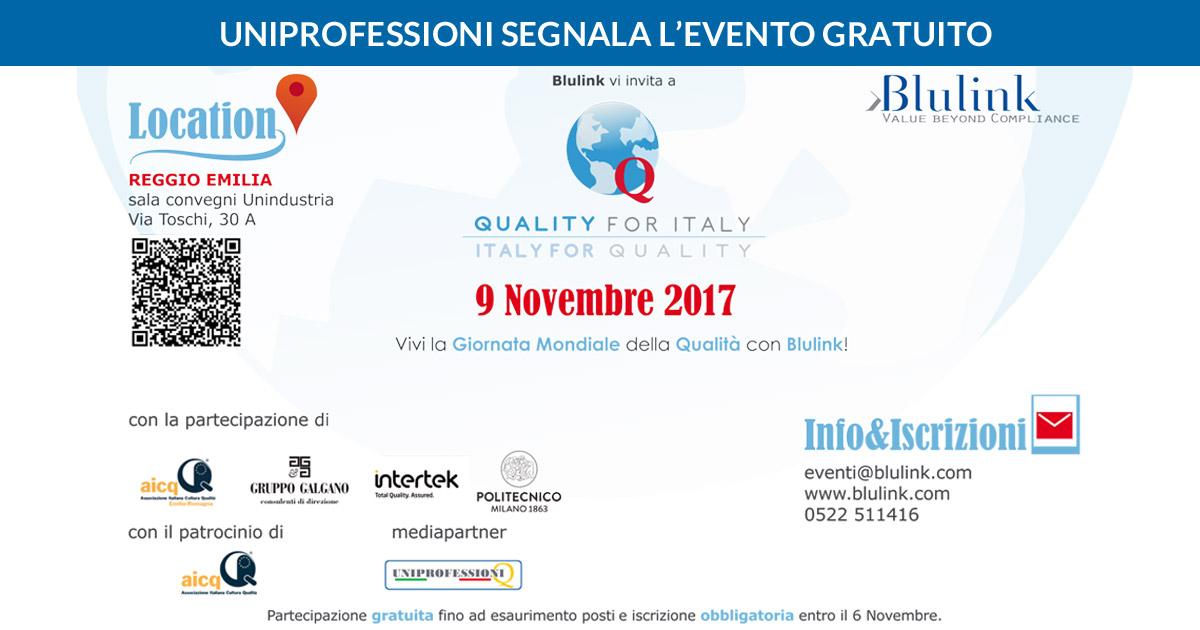 Giornata Mondiale della Qualità 2017 - Quality for Italy - Reggio Emilia